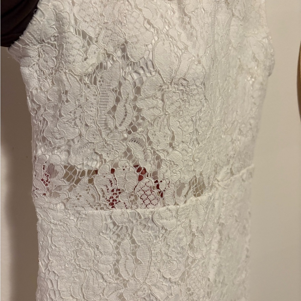 Lulu's Ivory Lace Sleeveless Mini Dress - Picture 6 of 10